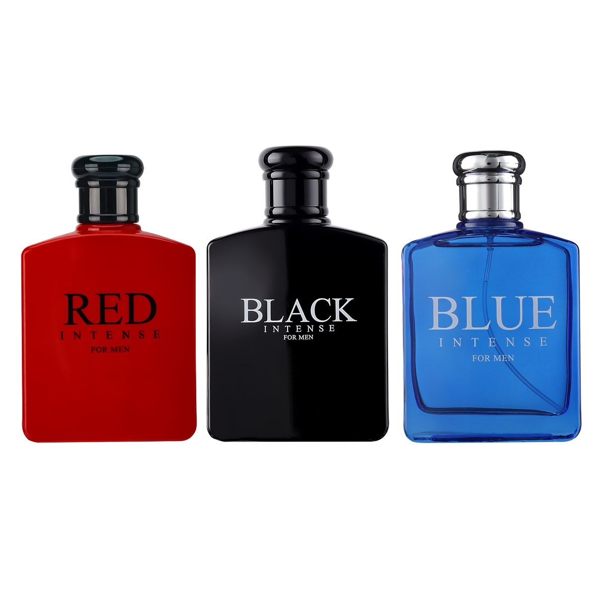 Eau de Parfum 3.4 oz / 100 ml 3 Pcs Coffret Set for Men Black Intense/Blue Intense/Red Intense