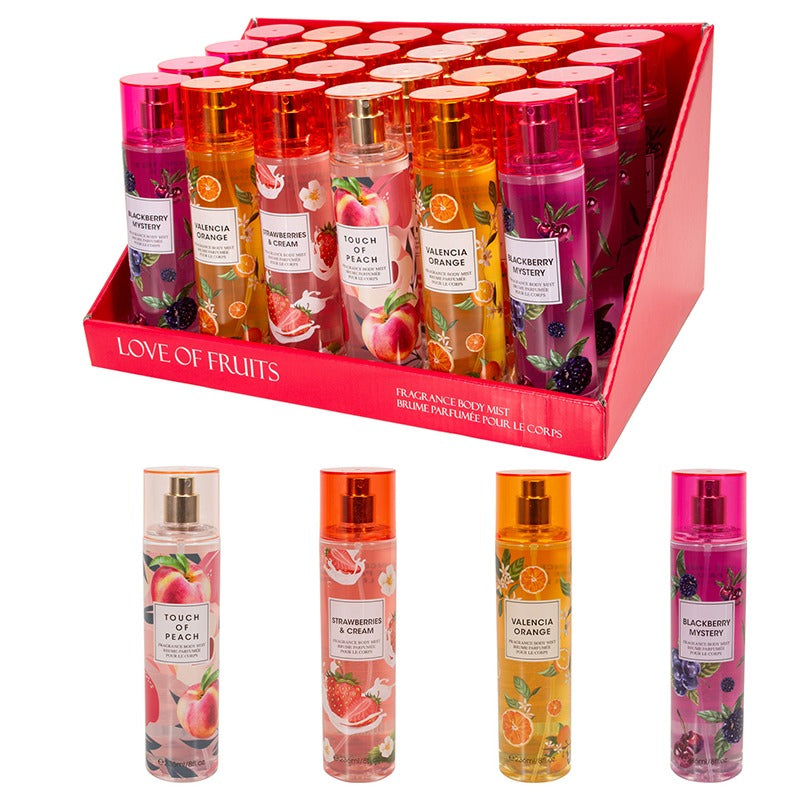 Love of Fruits Body Mist 4x 8 oz - Blackberry / Orange / Peach / Strawberry