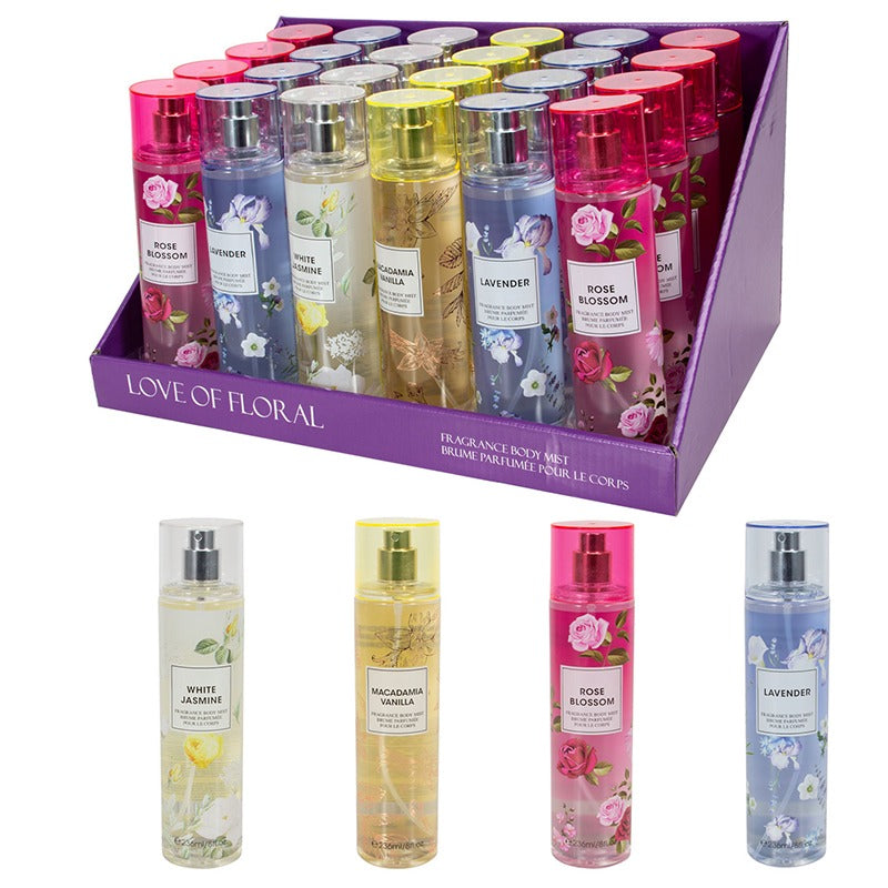 Love of Floral Body Mist 4x 8 oz - Jasmine / Lavender / Rose / Vanilla