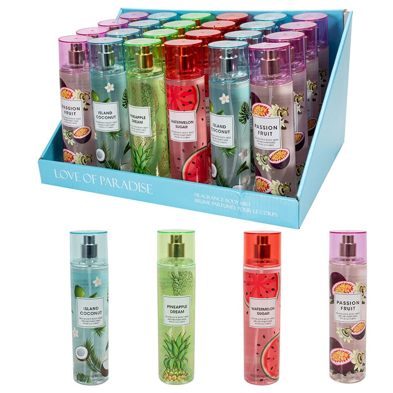 Love of Paradise Body Mist 4x 8 oz - Coconut / Passion Fruit / Pineapple / Watermelon