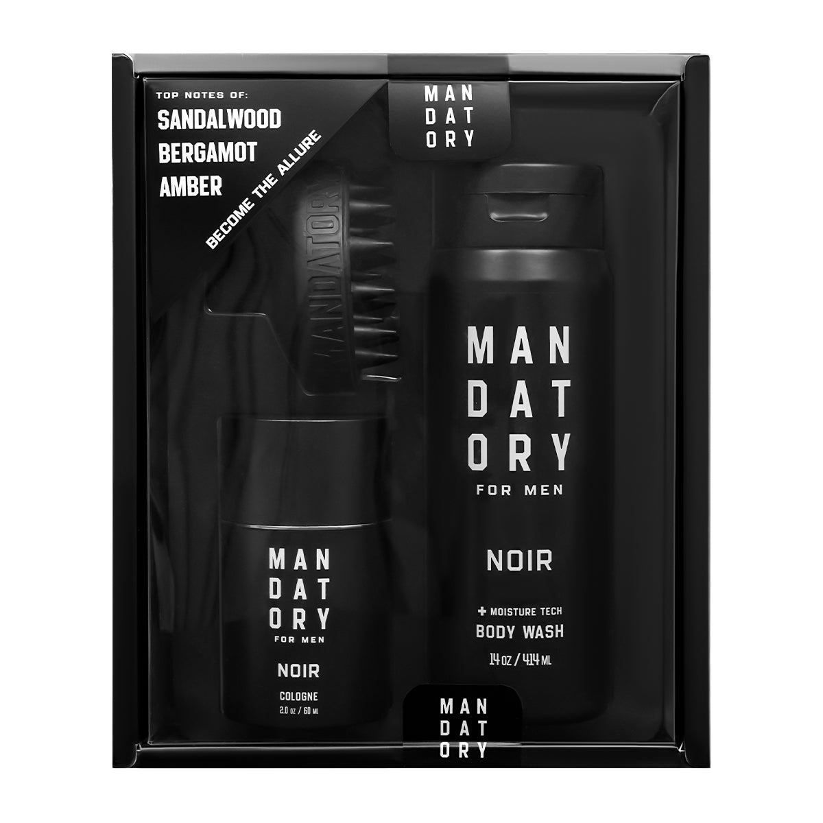 Noir Cologne & Body Wash & Brush Set
