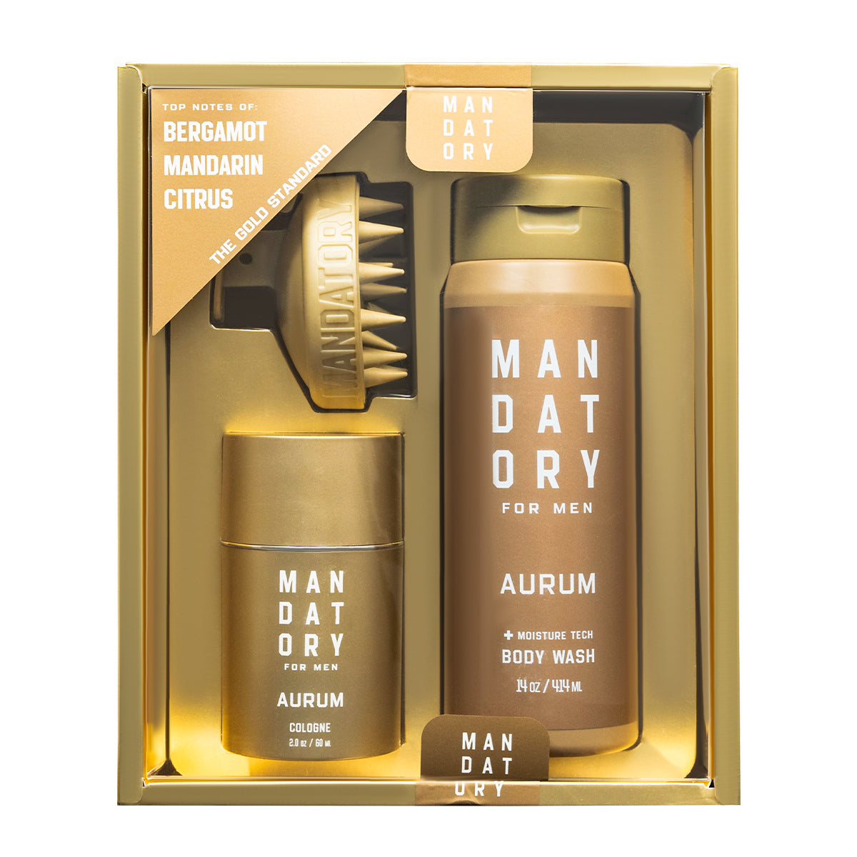 Aurum Cologne & Body Wash & Brush Set