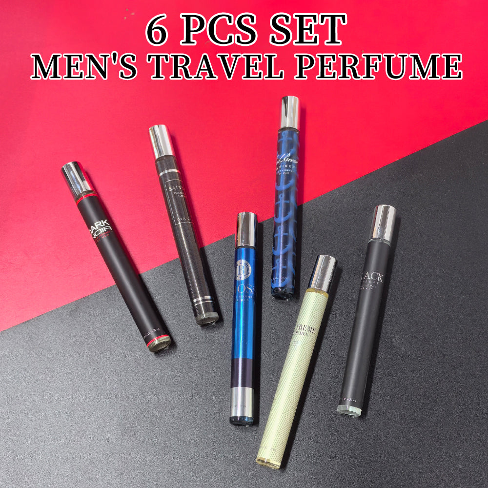 Eau De Toilette Travel Set Cologne for Him 6x 1.18 oz - Breeze / Bross / Extreme / Intense / Noir / Salvang