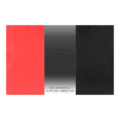 Eau de Parfum 3.4 oz / 100 ml 3 Pcs Coffret Set for Men Black Intense/Blue Intense/Red Intense