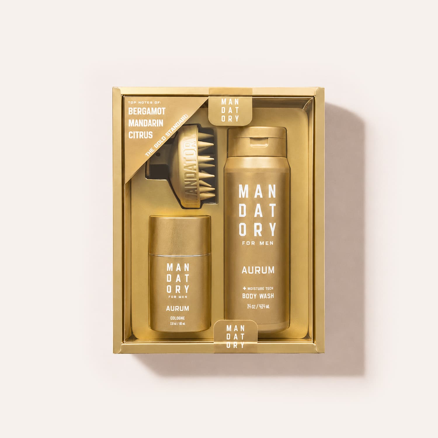 Aurum Cologne & Body Wash & Brush Set
