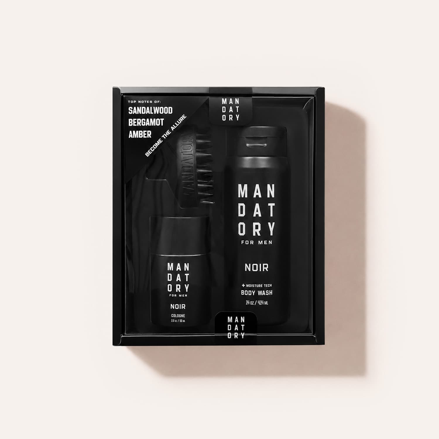 Noir Cologne & Body Wash & Brush Set