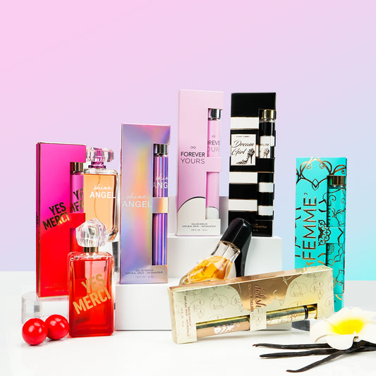 Eau de Parfum Travel Set Perfume for Her 6x 1.18 oz - Angel / Delish / Dream / Femme / Forever / Merci