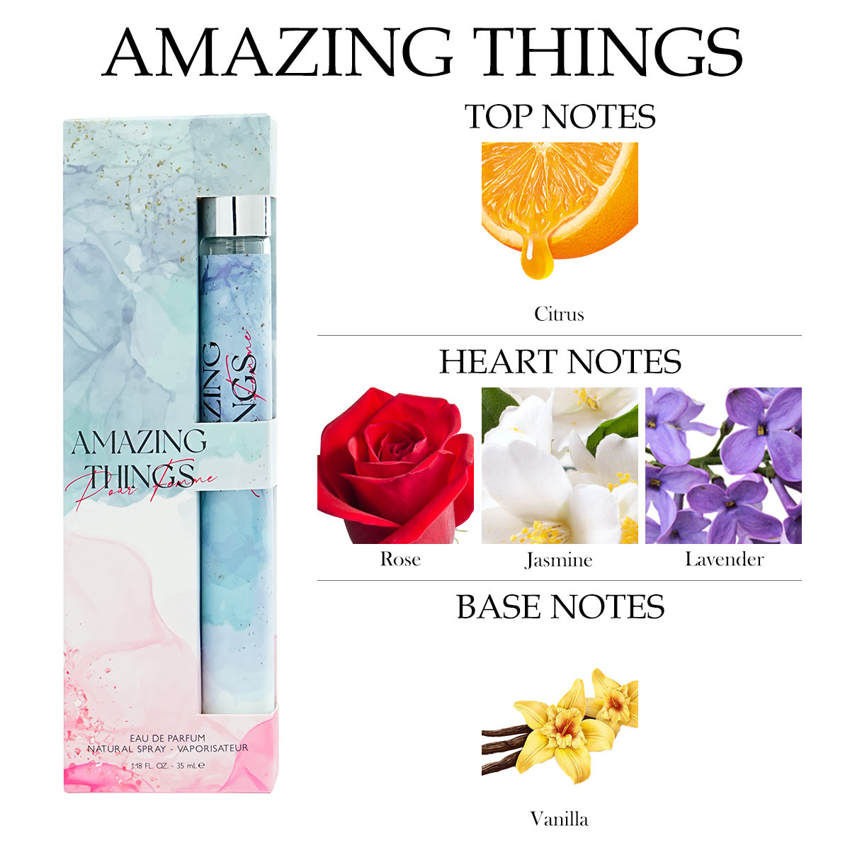 Perfume for Her Eau de Parfum Travel Set 6x 1.18 oz - Amazing / Darling / Elixir / Playful / Pouch / Soft Cloud