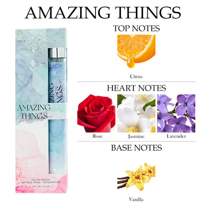 Perfume for Her Eau de Parfum Travel Set 6x 1.18 oz - Amazing / Darling / Elixir / Playful / Pouch / Soft Cloud