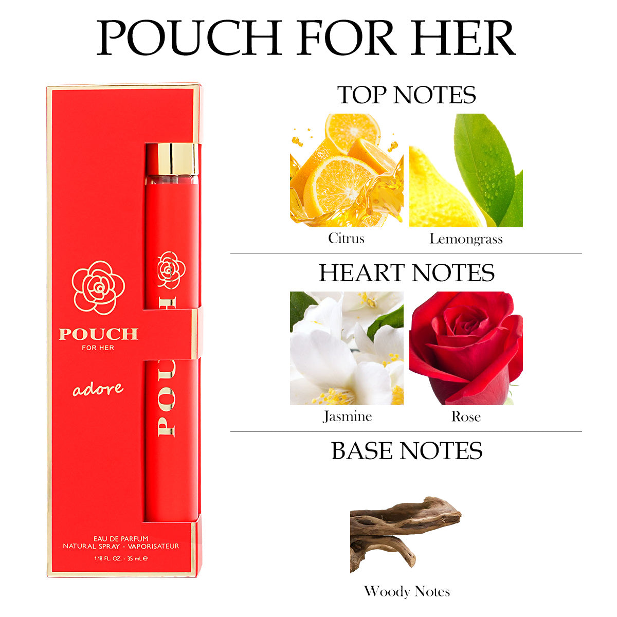 Perfume for Her Eau de Parfum Travel Set 6x 1.18 oz - Amazing / Darling / Elixir / Playful / Pouch / Soft Cloud