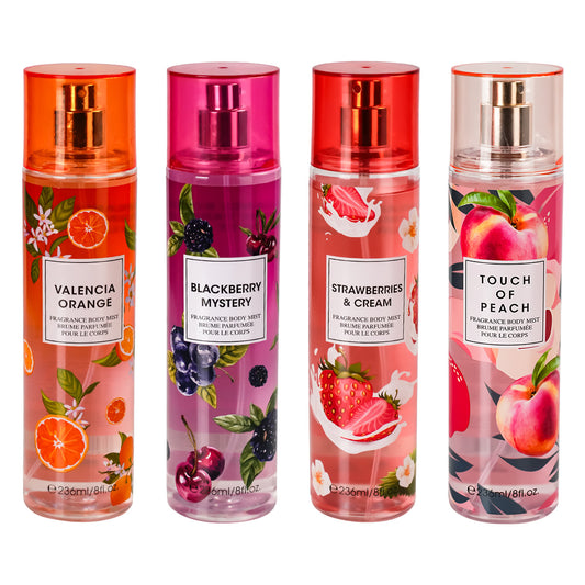 Love of Fruits Body Mist 4x 8 oz - Blackberry / Orange / Peach / Strawberry