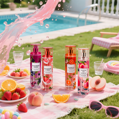 Love of Fruits Body Mist 4x 8 oz - Blackberry / Orange / Peach / Strawberry