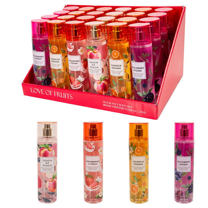 Love of Fruits Body Mist 4x 8 oz - Blackberry / Orange / Peach / Strawberry