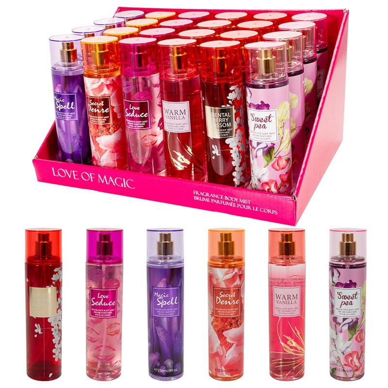 Love of Magic Body Mist 6x 8 oz -  Cherry / Desire / Pea / Seduce / Spell / Vanilla