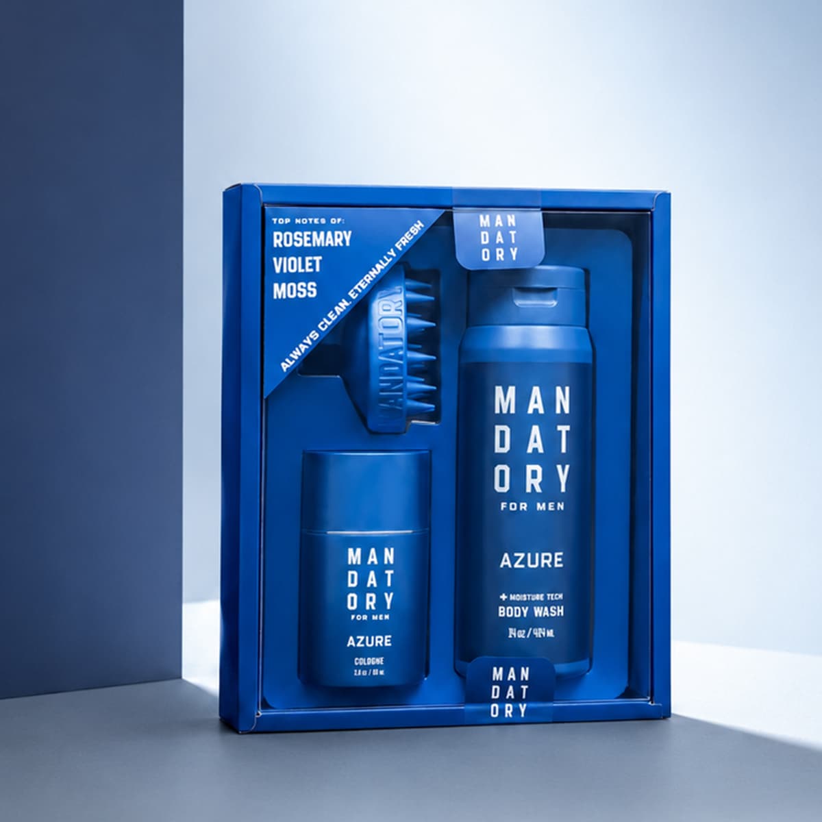 Azure Cologne & Body Wash & Brush Set