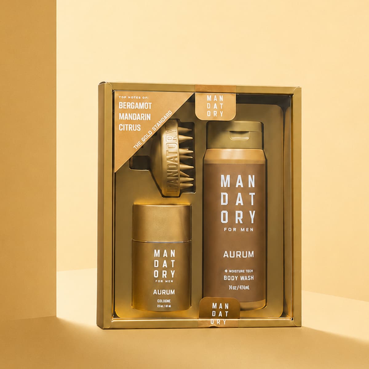Aurum Cologne & Body Wash & Brush Set