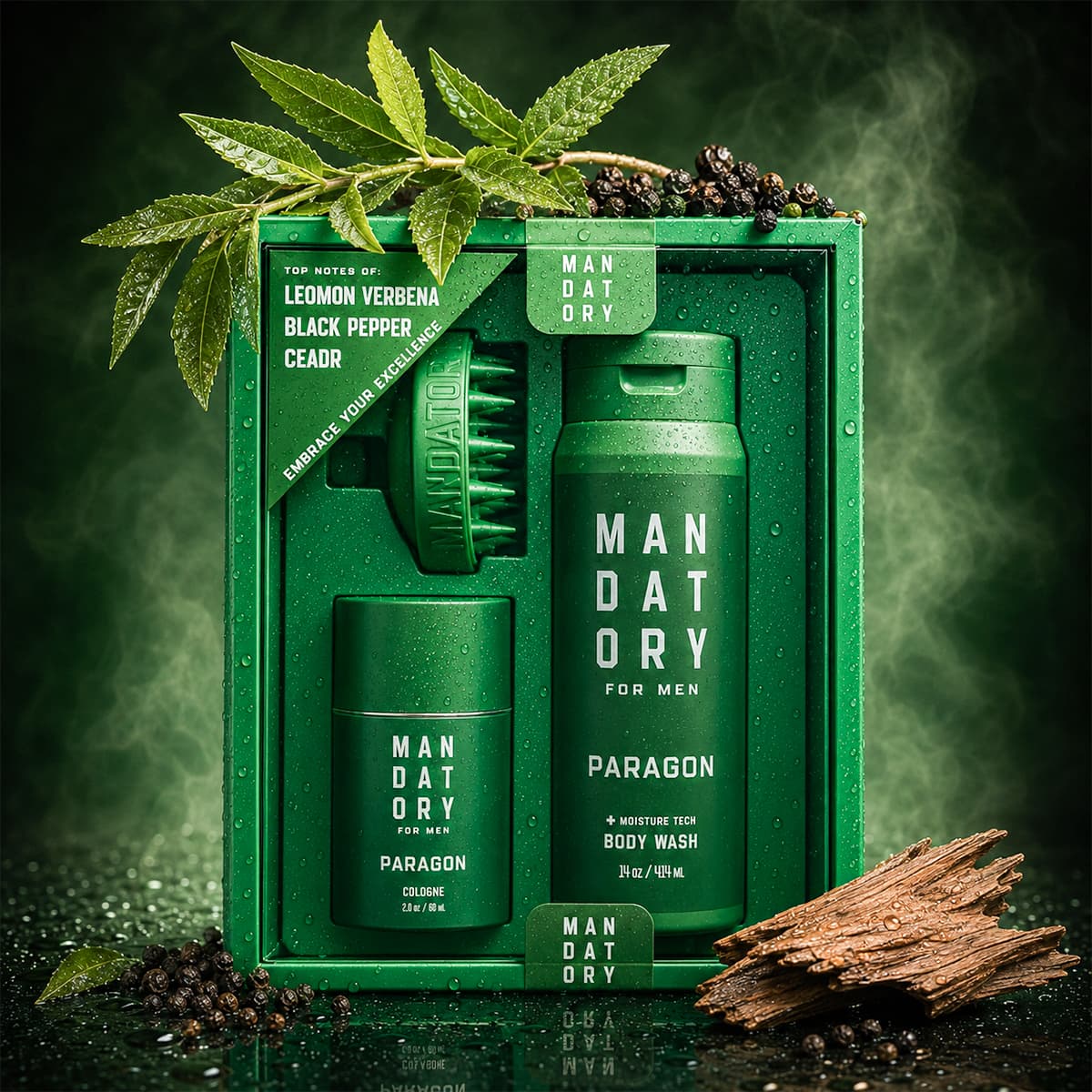 Paragon Cologne & Body Wash & Brush Set